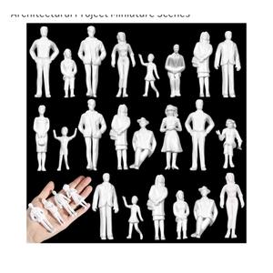 Namalu 43 Pcs 1:25 Scale White Unpainted Mini People Figures Miniature People for Model Train Architectural Standing and Sitting Mini Diorama Figures for Architectural Project Miniature Scenes