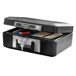 SentrySafe Fireproof Safe Box with Key Lock, Chest Safe with Carrying Handle to Secure Money, Jewelry, Documents, 0.25 Cubic Feet, 6.3 x 15.3 x 12.1 Inches, 1160