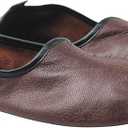 Mens Indoor Leather Slippers Traditional Babouche House Shoes Barefoot Moccasin, Size: 10