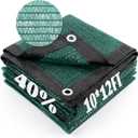 Cool Area 40% Sun Shade Cloth Mesh Tarp with Grommets for Plant Cover 10x12ft Patio Canopy Garden Pergola Greenhouse Car Barn Kennel Dark Green