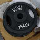 Fitvids Olympic Cast Iron 2-Inch Weight Plates Including 5FT Olympic Barbell Bar & Safely Locks, 110 Pounds Set (95 Lbs Plates + 15 Lbs Barbell Bar), Multiple Packages