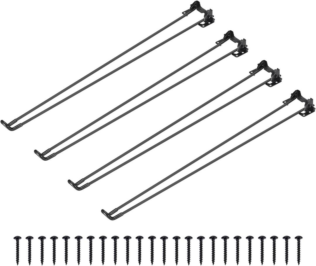 uxcell Foldable Furniture Legs, 4Pcs 24" - Metal Folding Hairpin Table Legs, DIY Home Projects with Mounting Screws for Laptop Desk Chairs Coffee Table Bench