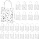 Tioncy 24 Pcs Musical Notes Party Favor Bags Musical Notes Clear Goodie Gift Treat Candy Goody Bags with Handle Music Gifts for Music Lovers Theme Birthday Party Supplies