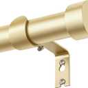 Gold Curtain Rod 80 to 218cm, 25mm Diameter Curtain Rods for Eyelet Curtains, Adjustable Curtain Rod with Endpieces for Windows