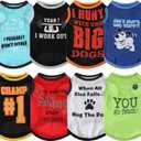 Saintrygo 8 Pieces Dog Shirts Pet Printed Clothes with Funny Letters Summer Pet T Shirts Cool Puppy Breathable Dog Outfit Soft Sweatshirt Cats(Cute Pattern,Medium)