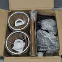 24.8 Inch Black Battery Operated Wall Sconces Set of 2, Rechargeable Wireless Wall Lights with Remote & White Fabric Shade, Indoor Not Hardwired Dimmable Wall Lamps for Bedroom, 2 Bulbs Included