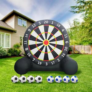 Yujia Inflatable Soccer Board Game for Kids and Adults, 10FT Inflatable Football Target Kick Board, Outdoor Inflatable Games with Air Blower & 8 Soccers, Perfect for Family Fun & Carnival Games