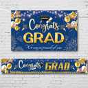 Large Banner and Backdrop for Party, Yard, Garden  Party Supplies for Indoor/Outdoor (Graduation Blue)