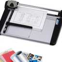 Rotary Paper Trimmer, 15 Sheets Heavy Duty Paper Trimmer, 360mm(14.17") Cutting Length, Commercial Grade Rotary Paper Cutter for Home/Office/School, Black & Silver