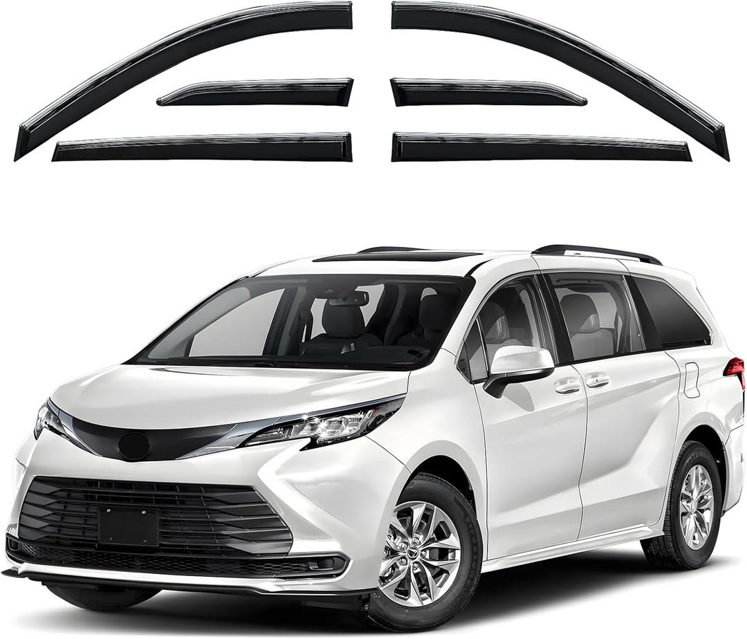 Shatterproof Out-Channel Window Deflectors for Toyota Sienna 2021-2026