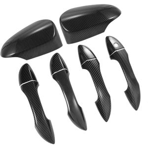 Set Car Rear View Driver Passenger Side Mirror Cover Cap Overlay Black Carbon Fiber for Toyota Corolla 2014-2018 Mirror Guard Covers Exterior Trims Replacement
