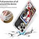 Basketball Shoes Clear Case Compatible with iPhone 14 Pro Max Case for Boys with Card Holder, Soft Off Silicone Cool Classic Sneakers Shockproof Card Slots White Cover