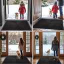 Arotive Front Door Mat Indoor Outdoor Entrance, Heavy Duty Non-Slip Rubber Doormats, Low Profile, Easy Clean, Dirt Trapper Entryway Floor Mats for Outside, Garages and Patios, 29.5x17, Black