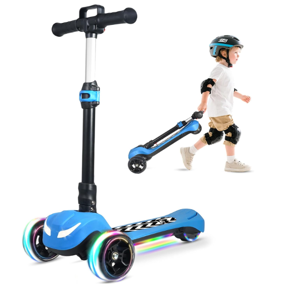 Electric Scooter for Kids Ages 3-12, 3 Adjustable Heights, 5MPH Safe Speed
