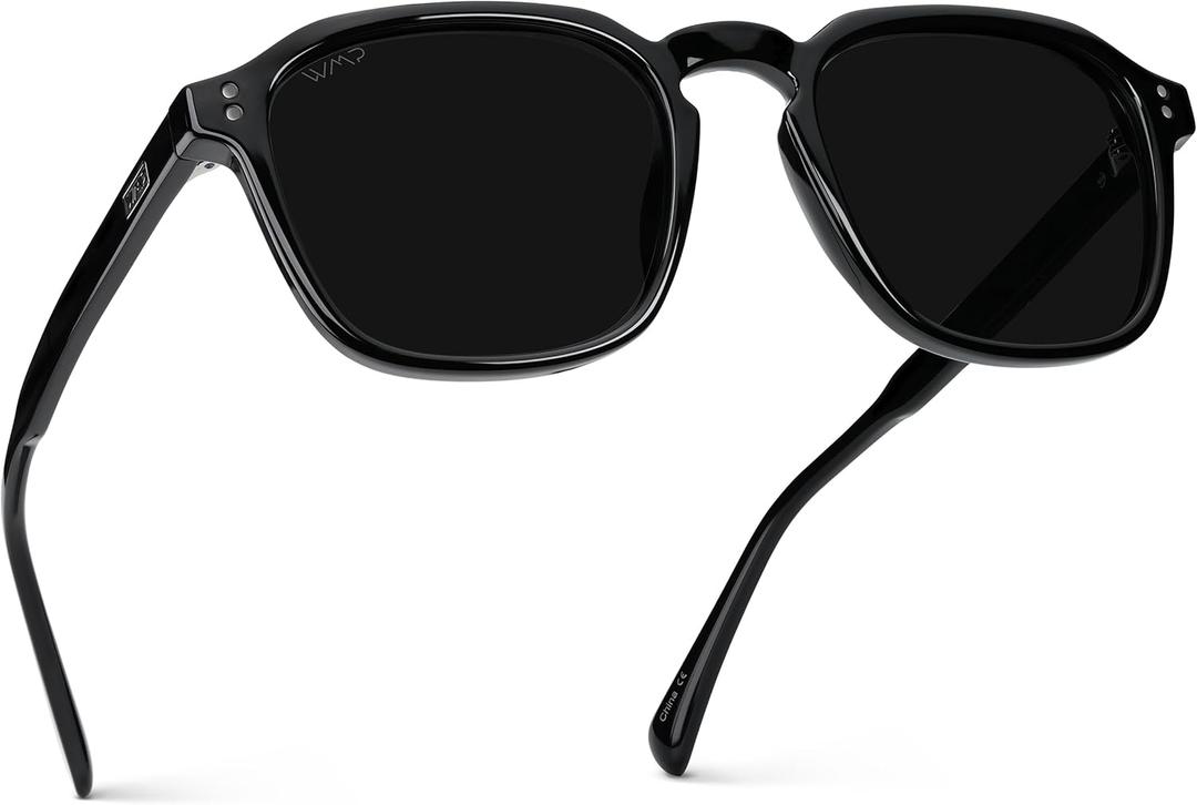 WearMe Pro Men's Polarized Square Sunglasses Wide Fit, Retro Style, UV400, Lightweight Frame for Driving & Daily Wear