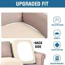 H.VERSAILTEX Super Stretch Individual Seat Cushion Covers Sofa Covers Couch Covers Slipcover Sets Thick Jacquard Textured Twill Fabric (2 Piece Medium Sofa Cushion Covers, Cream)