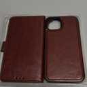 Bocasal Detachable Wallet Case for iPhone 14 RFID Blocking Card Slots Holder Premium PU Leather Magnetic Kickstand Shockproof Wrist Strap Removable Flip Protective Cover 5G 6.1 inch (Brown)