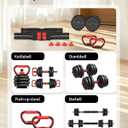 Adjustable Dumbbells, 30lbs Free Weight Set with Connector, 4 in1 Dumbbells Set Used as Barbell/Kettlebells/Push up Stand, Fitness Workout Equipment for Home Gym for Youth,Women/Men (Black 30LBS (15LBS*2) + Kettlebell Handle (1.76LBS*2))