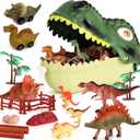 Dinosaur Toys for Kids 3-5 - Realistic Dinosaur Figures Including 2 Pullback Dinosaur Cars - Dinosaur Toys for Toddlers & Kids - Toy Dinosaur Playset Gift for 3, 4, 5, 6, 7 Boys & Girls