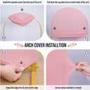 LEBENGURU Set of 2 Upgraded Wedding Arch Cover, 6.6FT,7.2FT Dusty Pink Spandex Fitted Arch Backdrop Cover, Round Top Chiara Stand Covers for Birthday Party Baby Shower Banquet Balloon Dcor
