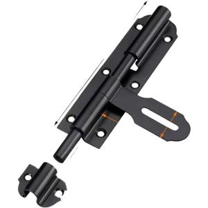Sliding Door Lock,Door Lock Bolt,2pcs 4''/6''/8''/10''/12'' Set Barrel Right Bolt Lock Door Safety Lock Window Door Bolt Door Latch with Lock(Black,4'')