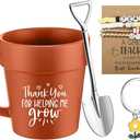 Didaey 5 Pcs Personalized Teacher Appreciation Gifts for Women Sunflower Graduation Gifts Thank You for Helping Me Grow Sunflower Doll Gardener Coffee Mug Bracelet Keychain