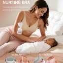 Vinfact Pumping Bra Hands Free-Adjustable Breast Pump Bra Holding & Every Day Bra Wireless Comfortable Bras-Perfect 2 in One (Beige, L)