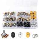 80pcs WH148 Potentiometer Kit, Single Linear B Type Rotary Taper Potentiometer with Aluminum Knobs & Washers & Nuts, B5K B10K B20K B50K B100K Ohm for Audio Volume Control, Guitar, Amplifier, DIY