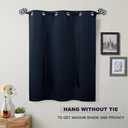 Pony Dance Kitchen Curtains for Decoration - Roman Shades Tie Up Curtain Valances Set Blackout Grommet Top for Home Decoration, W 42 x L 45 in, Navy Blue, Set of 1