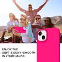 BENTOBEN for iPhone 13 Mini Case, Slim Fit Liquid Silicone Soft Gel Rubber Anti-Scratch Shockproof Phone Cover with Microfiber Lining, Hot Pink