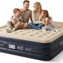 SENNOUL King Air Mattress with Built in Pump,18" Raised Blow up Bed, 900lb Inflatable Mattress, Advanced Coil-Beam Support, 2 Mins Inflation, 50% Thicker PVC, Waterproof