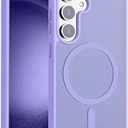 Hualele Magnetic Designed for Samsung A36 Case, Compatible with MagSafe, Military Grade Dropproof Translucent Matte Hard Back Soft Edge Slim Protective for Samsung 5G Case, Light Purple