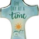 Cathedral Art Abbey & CA Gift One Day at a Time Standing Bedtime Prayer Cross, Blue, One Size (SQP140)