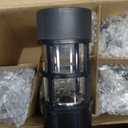 Solar Black Outdoor Integrated LED Landscape Path Bollard Light, Pack of 7