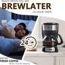 5-Cup Programmable Drip Coffee Maker with Digital Timer, Glass Carafe,24-Hour Auto Brew,2-Hour Auto Shut-Off, Pause & Pour, Removable Filter Basket,Compact Coffee Machine for Home & Office