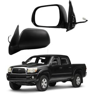 Dasbecan Driver Side Mirror Compatible With 2005-2011 Toyota tacoma Left Mirror With Manual Folding/Power Glass Replaces# TO1320256 Matte Black (3pins)