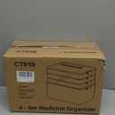 CTIME 4-Tier XL Medicine Organizer with Leather Handle - Portable Pill Case & Empty First Aid Kit for Home, Travel, RV, School, Dorm | Ideal Elderly Gift