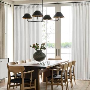 100 Inch Wide Pinch Pleated Linen Curtains 108 Inches Long for Living Room Sliding Glass Door Memory Shape Trained Pleated Drapes Beige White Cream Beige Light Filtering Curtains 100W x 108L