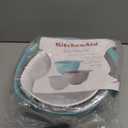 KitchenAid Universal Nesting Plastic Mixing Bowls, Set Of 3, 2.5 quart, 3.5 quart, 4.5 quart, Non Slip Base with Easy Pour Spout to Reduce Mess, Dishwasher Safe, Aqua Sky, White, Gray