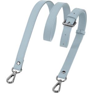 uxcell Genuine Leather Purse Strap, 41.7"-51.2" Adjustable Crossbody Replacement Straps 0.6" Width for Women Handbags Shoulder Bag (Sky Blue, Black Buckle)