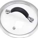 HEVSTIL 6.5 Inch Tempered Glass Lid with Silicone Stainless Steel Handle, Vented Skillet Cover for Frying Pan, Lodge Cast Iron Skillet