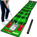 SAPLIZE Golf Putting Mat/Putting Green Mat - Adjustable Slope, Trajectory Tracking & Pong Game Modes | Indoor & Outdoor Use