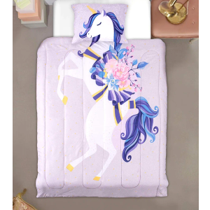 Tadpoles 2 Piece Character Bedding Set, Comforter & Pillowcase, Unicorn, Lightt Purple, Twin
