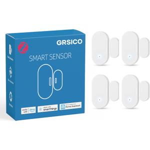 Zigbee Door Sensor 4 Pack, Mini Smart Door Sensor, Home Automation, Kid Safety, Compatible with SmartThings, Alexa, Home Assistant, Aeotec, Hubitat, Homey with Build-in Zigbee Hub, Hub Required