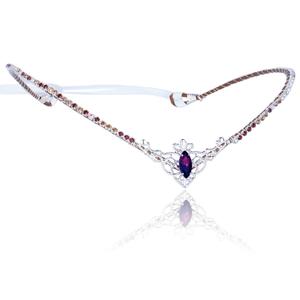 MOSTORY Handmade Elf Crystal Crown Fairy Tiara Purple Rhinestone Circlet Elven Headpiece for Women s Renaissance Halloween Cosplay Party Wedding Accessary