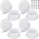 Amyhill Plastic Closet Pole Socket White Closet Rod Holders Rod Bracket Shower Holders Wardrobe Tube Support for Bathroom Curtain Clothing Store, 1-3/8 Inch(8 Pcs)