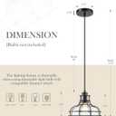 Industrial Pendant Lights Kitchen Island Black 8.7", Hanging Light Fixtures with Clear Glass and Metal Cage, Farmhouse Kitchen Pendant Light for Dining Room, Bedroom, Living Room