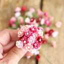 Handmade 100 pcs Mini Flowers Mulberry Paper Flowers 13-15 mm Scrapbook Craft Card DIY Craft Using for Crafts, Bouquets, Scrapbooks, Decorations Artificial Flowers (Wedding Tone)