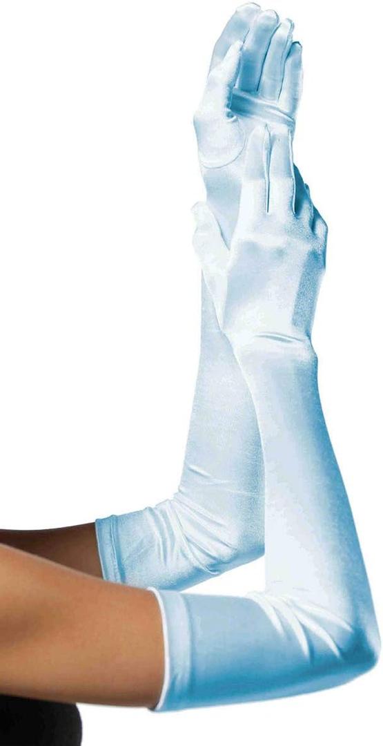 Leg Avenue Women's Extra Long Satin Gloves (Light Blue)