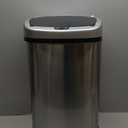 iTouchless SensorCan 50 Liter / 13 Gallon Kitchen Trash Can with Lid & Odor Filter  Motion Sensor Stainless Steel Garbage Bin for Home, Office, or Garage  Slim Oval Shape, Large Capacity Design (Light Silver, Black)